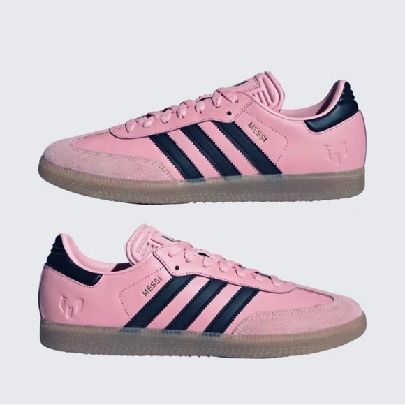 NIB ADIDAS MESSI CLASSIC SAMBA PINK INDOOR LEATHER SOCCER SHOES MENS 10 - Picture 3 of 16